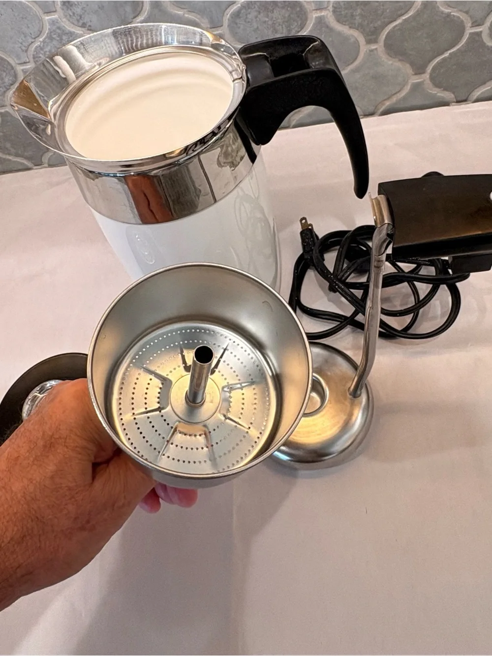 VTG 6-Cup Electric Coffee Percolator Corning ware tested.
